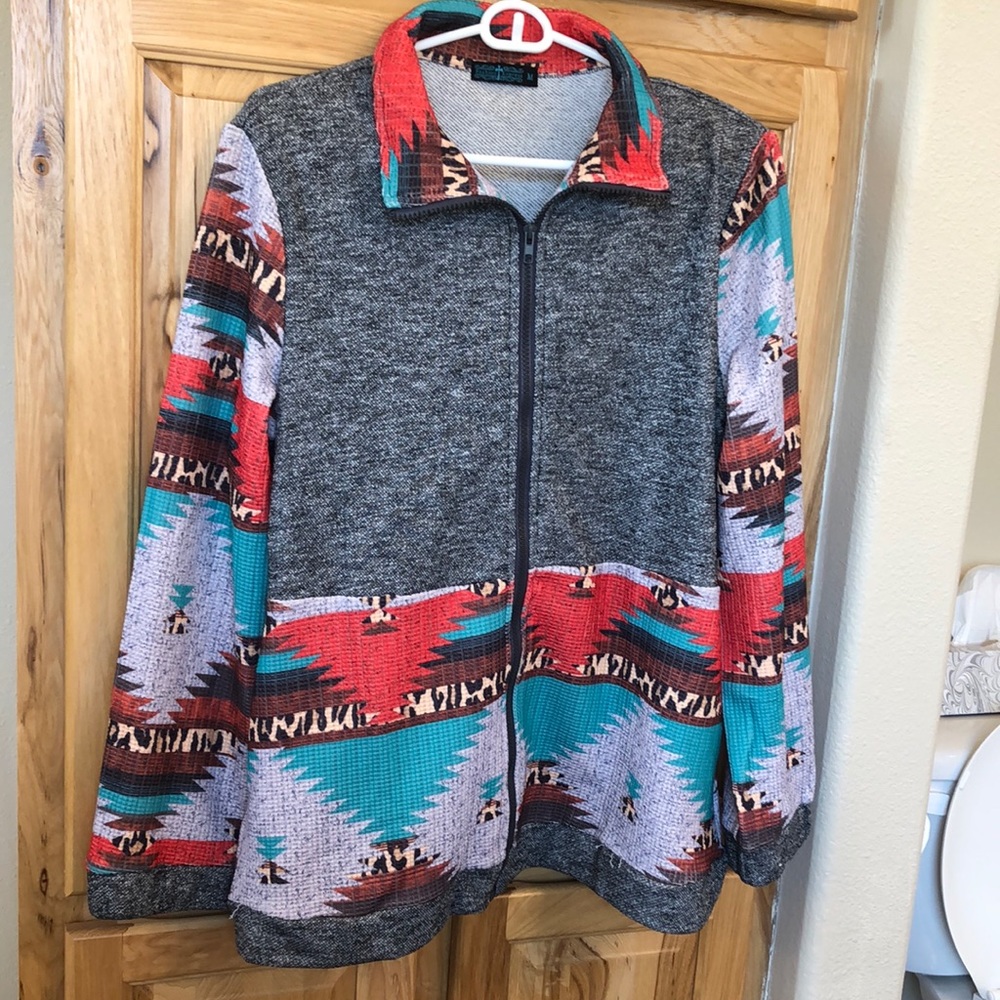 Cheetah Aztec zip up